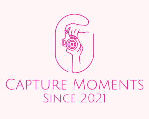 Pink Camera Photographer logo design