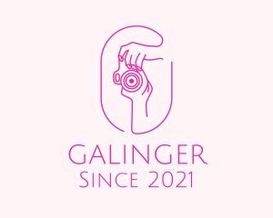 Cameraman - Pink Camera Photographer logo design