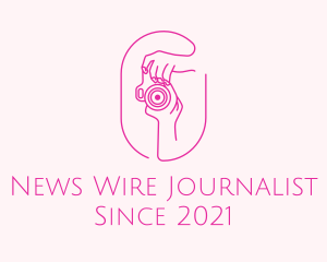 Journalist - Pink Camera Photographer logo design