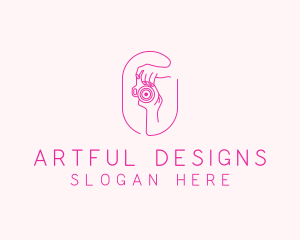 Pink Camera Photographer logo design