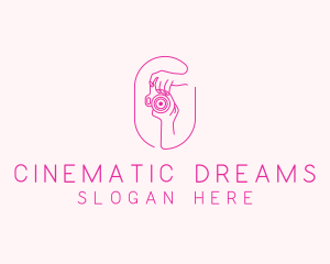 Pink Camera Photographer logo design