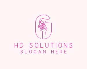 Pink Camera Photographer logo design