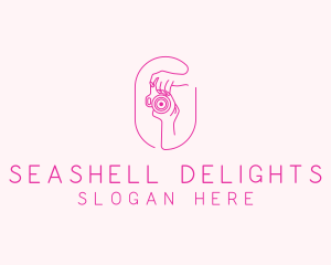 Pink Camera Photographer logo design