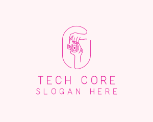 Pink Camera Photographer logo design