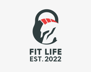 Trojan Horse Fitness Kettlebell  logo design