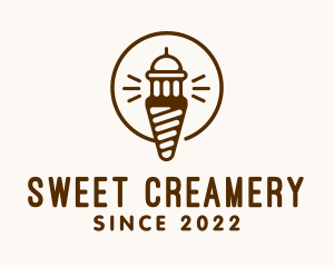 Light House Ice Cream Tower logo design