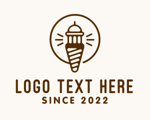 Gelato - Light House Ice Cream Tower logo design