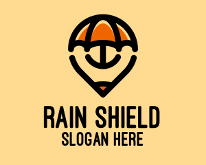 Umbrella - Umbrella Location Pin logo design