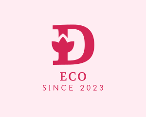 Plant - Pink Letter D Flower logo design