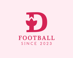 Flower Shop - Pink Letter D Flower logo design