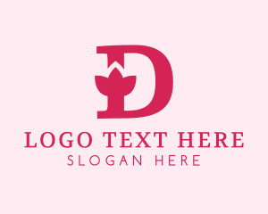 Pink Letter D Flower  Logo