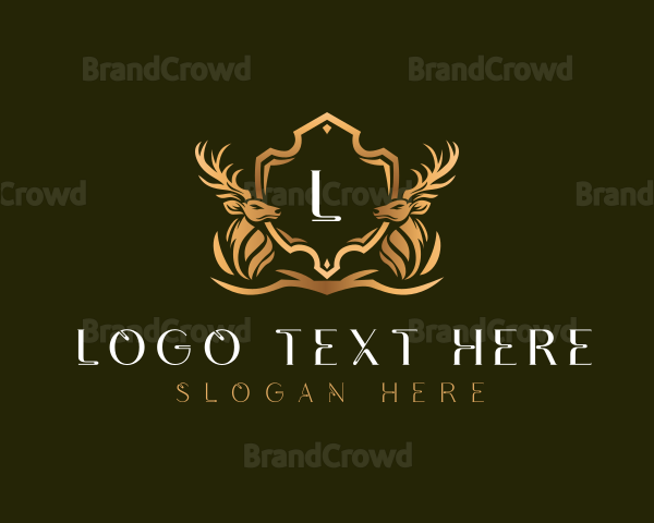 Elegant Deer Shield Logo