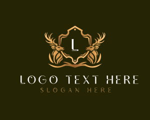 Elegant Deer Shield logo design