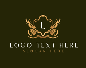 Elegant Deer Shield Logo