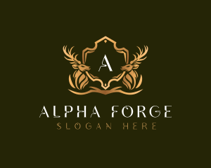 Elegant Deer Shield logo design