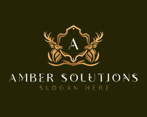 Elegant Deer Shield logo design