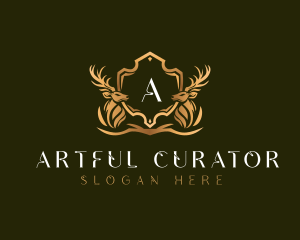 Elegant Deer Shield logo design