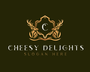 Elegant Deer Shield logo design