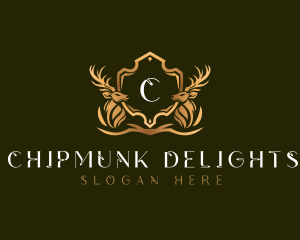 Elegant Deer Shield logo design