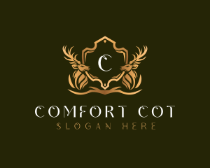 Elegant Deer Shield logo design