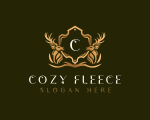 Elegant Deer Shield logo design