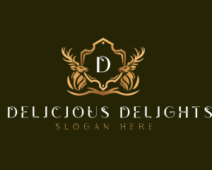 Elegant Deer Shield logo design