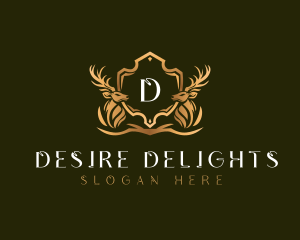 Elegant Deer Shield logo design