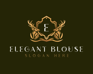 Elegant Deer Shield logo design