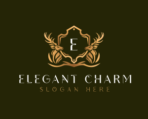 Elegant Deer Shield logo design