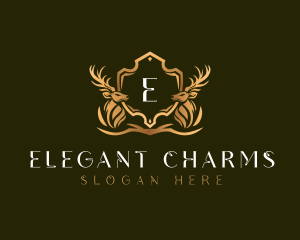 Elegant Deer Shield logo design