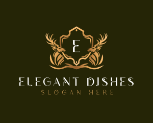 Elegant Deer Shield logo design