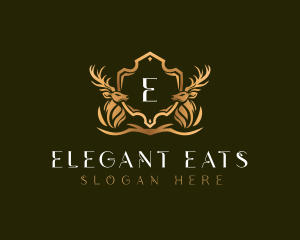 Elegant Deer Shield logo design