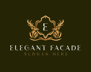 Elegant Deer Shield logo design