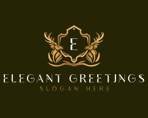 Elegant Deer Shield logo design