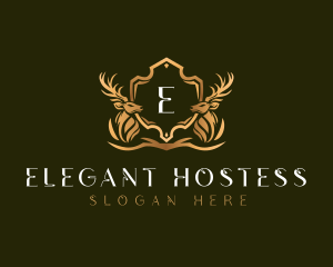 Elegant Deer Shield logo design