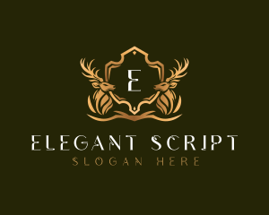 Elegant Deer Shield logo design