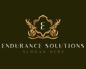 Elegant Deer Shield logo design