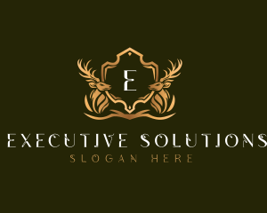 Elegant Deer Shield logo design