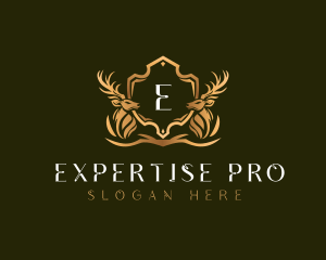 Elegant Deer Shield logo design