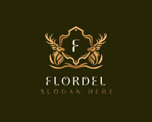 Elegant Deer Shield logo design