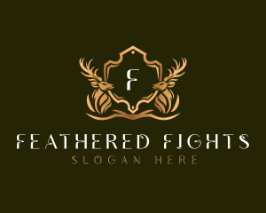 Elegant Deer Shield logo design