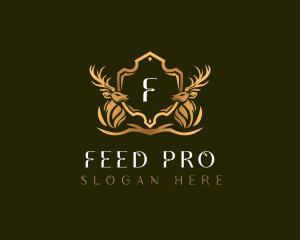 Elegant Deer Shield logo design