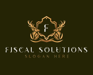 Elegant Deer Shield logo design