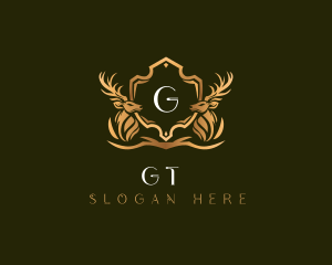 Elegant Deer Shield logo design