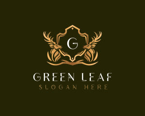 Elegant Deer Shield logo design