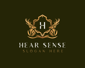 Elegant Deer Shield logo design