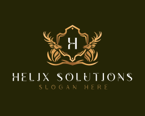 Elegant Deer Shield logo design