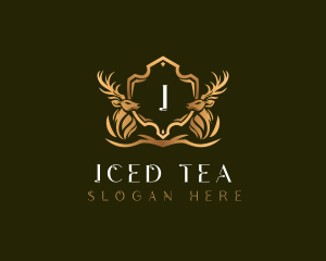 Elegant Deer Shield logo design