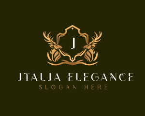 Elegant Deer Shield logo design