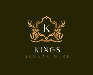 Elegant Deer Shield logo design